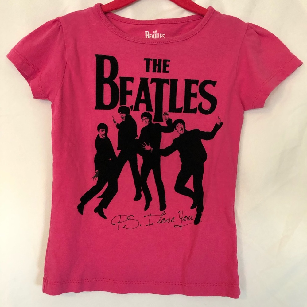 Hot Pink Girls Beatles T shirt Size S